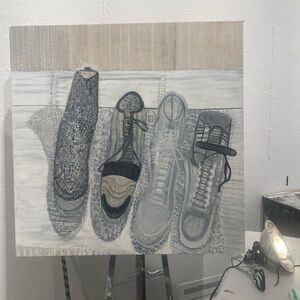 Elegant Gray Shoe Art